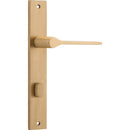 IVER Como Door Lever Handle On Rectangular Backplate | Privacy Lever Set Only | 7 Finishes - Brushed Brass