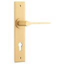 IVER Como Door Lever Handle On Chamfered Backplate | Entrance Lever Set Only | 7 Finishes - Brushed Brass