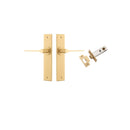 IVER Como Door Lever Handle On Chamfered Backplate | Passage Kit | 7 Finishes - Brushed Brass