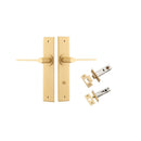 IVER Como Door Lever Handle On Chamfered Backplate | Separate Privacy Kit | 7 Finishes - Brushed Brass