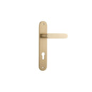Iver Bronte Solid Brass Door Lever on Oval Backplate | Entrance Lever Set Only | 7 Finishes - Brushed Brass