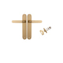 Iver Bronte Solid Brass Door Lever on Oval Backplate | Passage Kit | 7 Finishes - Brushed Brass