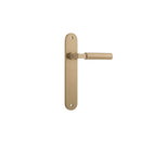 Iver Berlin Solid Brass Door Lever on Oval Backplate | Passage Lever Set Only | 7 Finishes - Brushed Brass