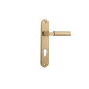 Iver Berlin Solid Brass Door Lever on Oval Backplate | Entrance Lever Set Only | 7 Finishes - Brushed Brass