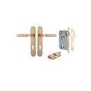 Iver Berlin Solid Brass Door Lever on Oval Backplate | Entrance Kit (Key/Key) | 7 Finishes - Brushed Brass