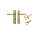 Iver Berlin Solid Brass Door Lever on Oval Backplate | Separate Privacy Kit | 7 Finishes - Brushed Brass