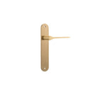 IVER Como Door Lever Handle On Oval Backplate | Passage Lever Set Only | 7 Finishes - Brushed Brass