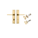 Iver Baltimore Door Lever Handle on Chamfered Backplate | Separate Privacy Kit | 7 Finishes - Brushed Brass