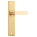 IVER Bronte Door Lever Handle On Chamfered Backplate | Passage Lever Set Only | 7 Finishes - Brushed Brass