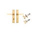 IVER Bronte Door Lever Handle On Chamfered Backplate | Separate Privacy Kit | 7 Finishes - Brushed Brass