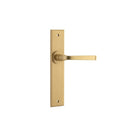 IVER Annecy Door Lever Handle On Chamfered Backplate | Passage Lever Set Only | 9 Finishes - Brushed Brass
