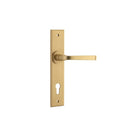 IVER Annecy Door Lever Handle On Chamfered Backplate | Entrance Lever Set Only | 9 Finishes - Brushed Brass