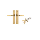 IVER Annecy Door Lever Handle On Chamfered Backplate | Passage Kit | 9 Finishes - Brushed Brass