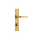 IVER Annecy Door Lever Handle On Chamfered Backplate | Privacy Lever Set Only | 9 Finishes - Brushed Brass