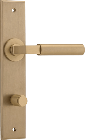 Iver Berlin Door Lever Handle On Chamfered Rectangular Backplate - primehardware