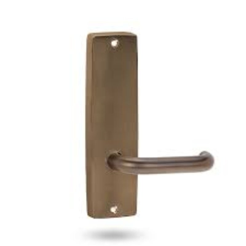 Bronze door handle on a white background
