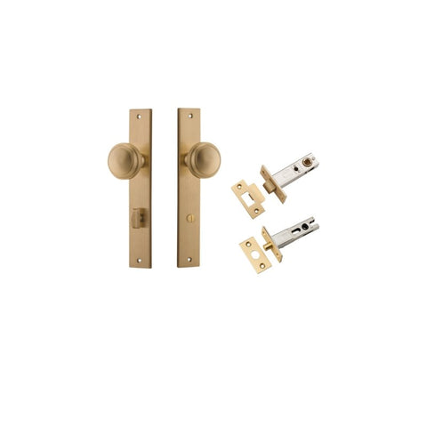 IVER Paddington Door Knob On Rectangular Backplate | Separate Privacy Kit | 9 Finishes - Brushed Brass