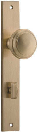 IVER Paddington Door Knob On Rectangular Backplate | Privacy Lever Set Only | 9 Finishes - Brushed Brass