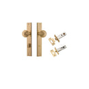 IVER Guildford Door Knob On Rectangular Backplate | Separate Privacy Kit | 9 Finishes - Brushed Brass