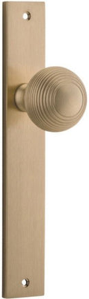 IVER Guildford Door Knob On Rectangular Backplate | Passage Lever Set Only | 9 Finishes - Brushed Brass