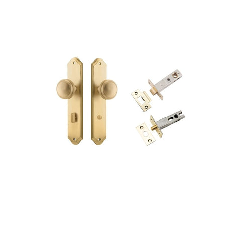 IVER Paddington Door Knob On Shouldered Backplate | Separate Privacy Kit | 9 Finishes - Brushed Brass
