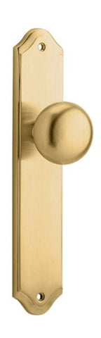 IVER Cambridge Door Knob On Shouldered Backplate | Passage Lever Set Only | 9 Finishes - Brushed Brass