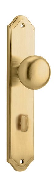 IVER Cambridge Door Knob On Shouldered Backplate | Privacy Lever Set Only | 9 Finishes - Brushed Brass