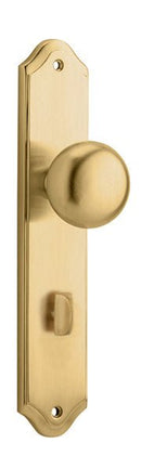 IVER Cambridge Door Knob On Shouldered Backplate | Privacy Lever Set Only | 9 Finishes - Brushed Brass