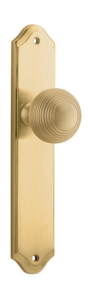 IVER Guildford Door Knob On Shouldered Backplate | Passage Lever Set Only | 9 Finishes - Brushed Brass