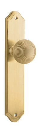 IVER Guildford Door Knob On Shouldered Backplate | Passage Lever Set Only | 9 Finishes - Brushed Brass