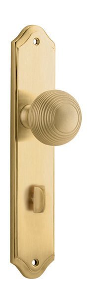 IVER Guildford Door Knob On Shouldered Backplate | Privacy Lever Set Only | 9 Finishes - Brushed Brass