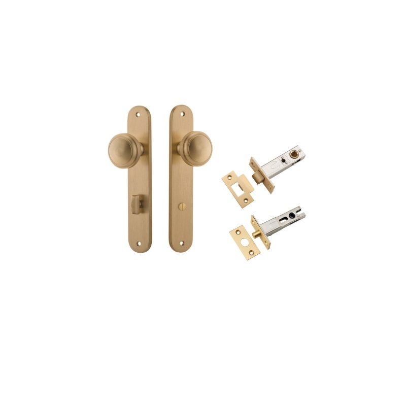 IVER Paddington Door Knob On Oval Backplate | Separate Privacy Kit | 9 Finishes - Brushed Brass