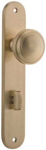 IVER Paddington Door Knob On Oval Backplate | Privacy Lever Set Only | 9 Finishes - Brushed Brass