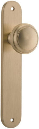 IVER Paddington Door Knob On Oval Backplate | Passage Lever Set Only | 9 Finishes - Brushed Brass