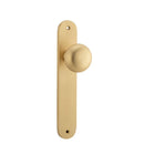 IVER Cambridge Door Knob On Oval Backplate | Passage Lever Set Only | 9 Finishes - Brushed Brass