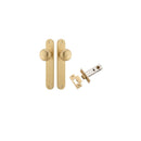IVER Cambridge Door Knob On Oval Backplate | Passage Kit | 9 Finishes - Brushed Brass