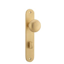 IVER Cambridge Door Knob On Oval Backplate | Privacy Lever Set Only | 9 Finishes - Brushed Brass