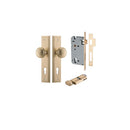 IVER Paddington Door Knob On Stepped Backplate | Entrance Kit (Key/Thumb) | 9 Finishes - Brushed Brass
