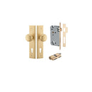 IVER Cambridge Door Knob On Stepped Backplate | Entrance Kit (Key/Key) | 9 Finishes - Brushed Brass