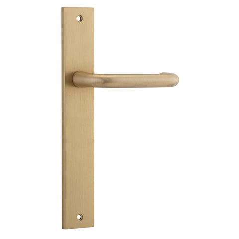IVER Oslo Lever Door Handle On Rectangular Backplate | Passage Lever Set Only | 9 Finishes - Brushed Brass