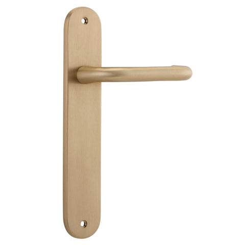 Iver Oslo Lever Door Handle On Oval Backplate - primehardware
