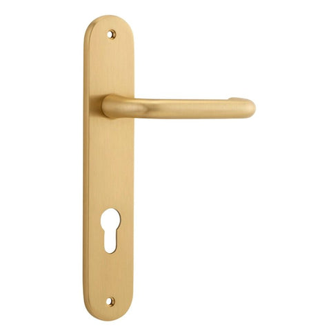 Iver Oslo Lever Door Handle On Oval Backplate - primehardware