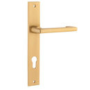 Iver Baltimore Return Door Lever on Rectangular Backplate | Entrance Lever Set Only | 7 Finishes - Brushed Brass