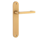 Iver Baltimore Return Solid Brass Door Lever on Oval Backplate | Passage Lever Set Only | 7 Finishes - Brushed Brass