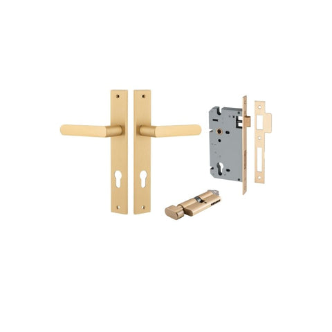 Iver Osaka Door Lever on Rectangular Backplate — Entrance Set (Key/Key) | Entrance Kit (Key/Key) | 6 Finishes - Brushed Chrome