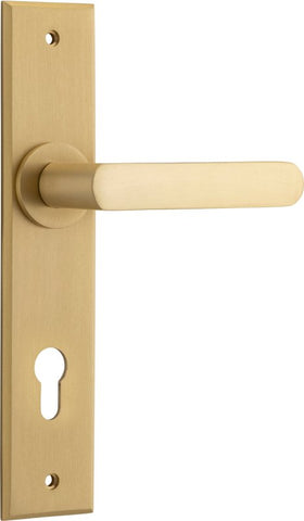 Iver Osaka Door Lever Handle On Chamfered Backplate - primehardware