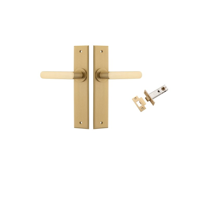 Iver Osaka Door Lever Handle On Chamfered Backplate - primehardware