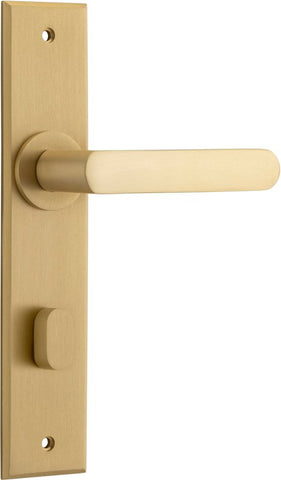 Iver Osaka Door Lever on Rectangular Backplate | Privacy Lever Set Only | 6 Finishes - Brushed Brass