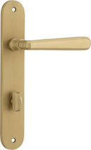 Iver Copenhagen Solid Brass Door Lever on Oval Backplate | Privacy Lever Set Only | 7 Finishes - Brushed Brass