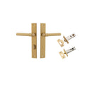 IVER Helsinki Door Lever Handle On Rectangular Backplate | Separate Privacy Kit | 7 Finishes - Brushed Brass